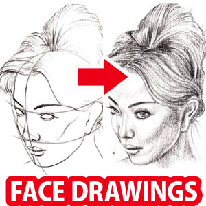 How to Draw a Face - 25 Step by Step Drawings and Video Tutorials - 13