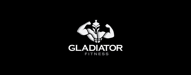12 gladiator gym fitness logo design