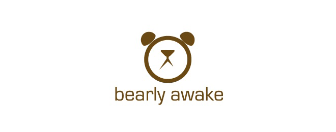25 bear clock creative and brilliant logo design