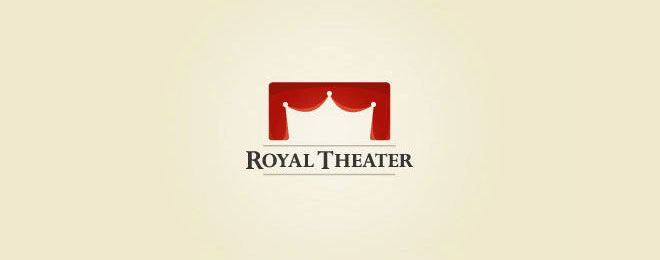 royal theater crown logo design