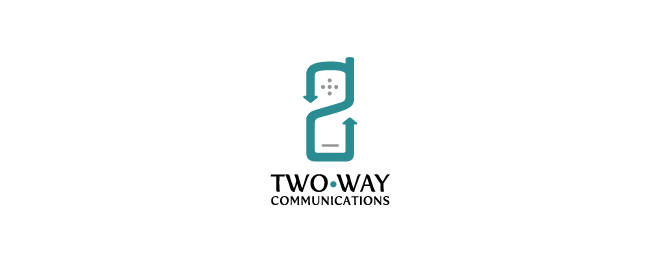 35 two way communications brilliant logo design