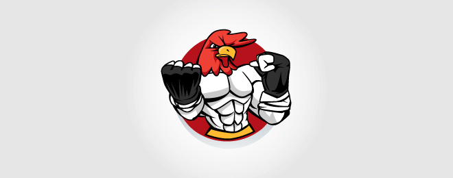 gym rooster logo design