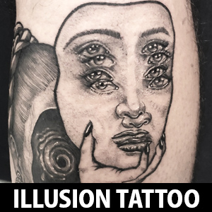 71 Mesmerizing Optical Illusion Tattoos That Will Make You Look Twice   Psycho Tats
