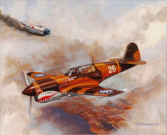 world war fighter plane painting dick bobnick