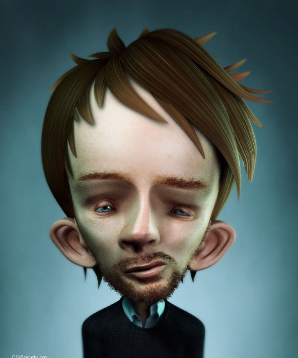 3d character design thom yorke caricature