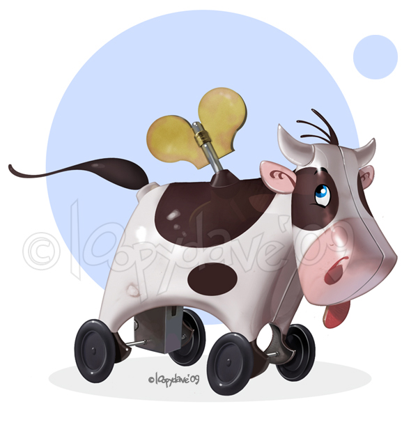 digital art illustration cow by loopydave