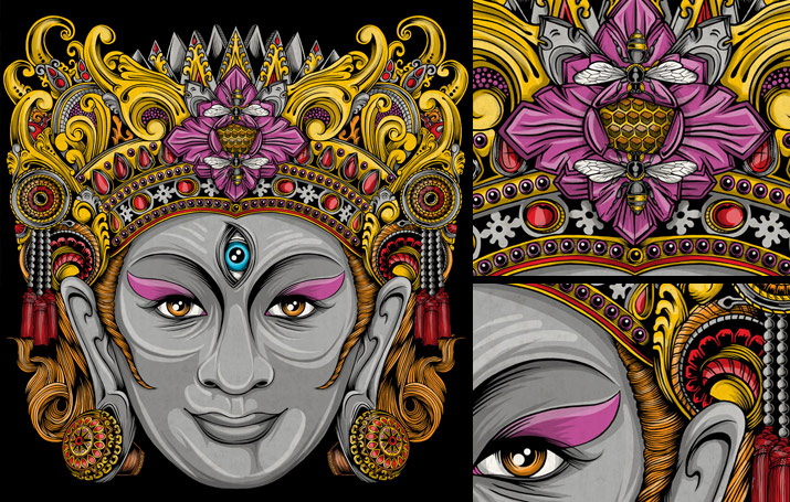 art illustration mask painting indonesia balinese