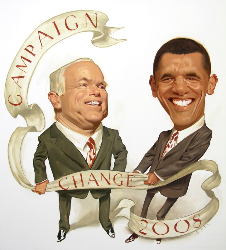 paintings illustration caricature Change v Change New York Times