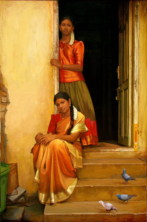 paintings of rural indian women oil painting 19