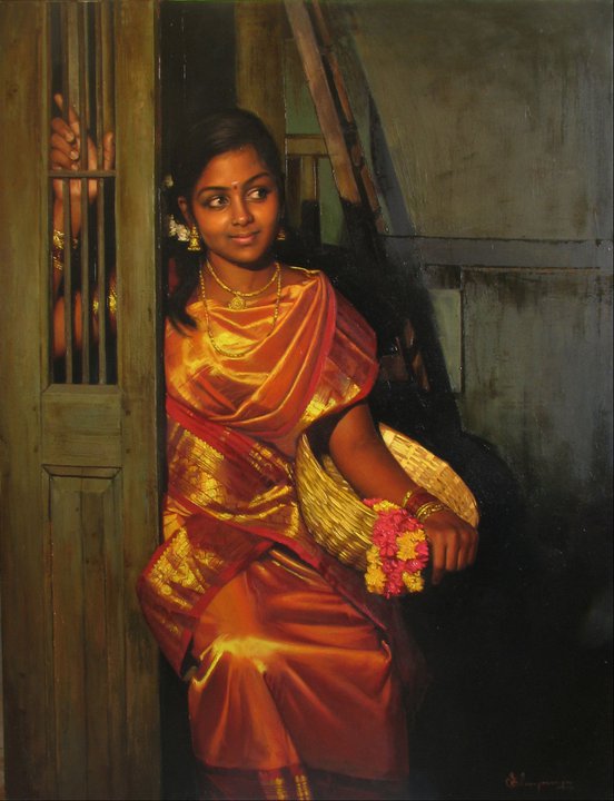 paintings of rural indian women oil painting 9