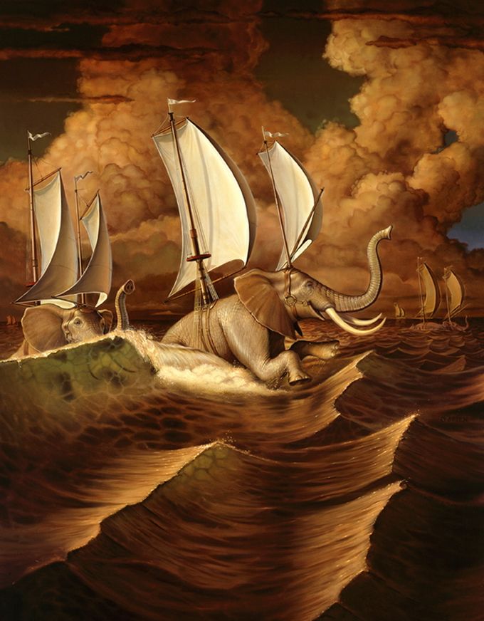 surreal painting Tim obrien illusion creative awesome best editorial illustration art work