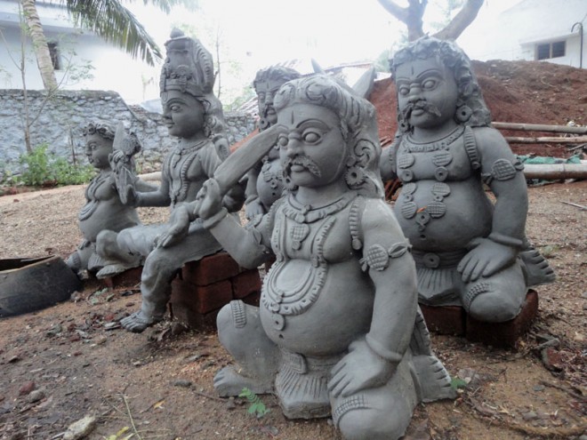 indian temple sculptures made by cement