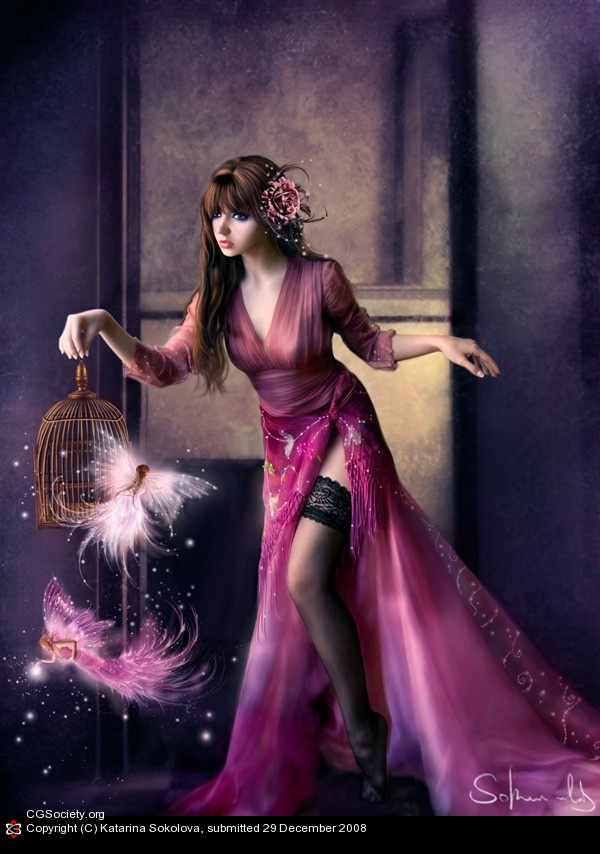 digital painting fantasy girl by katarina sokolova