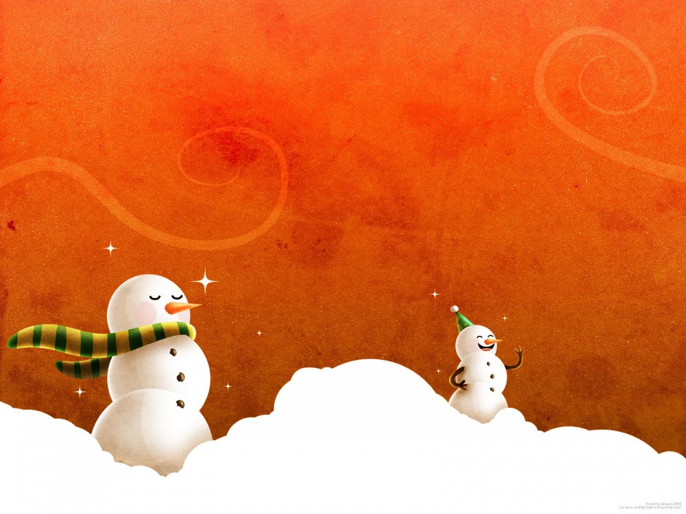 laughing christmas snowmen wallpaper