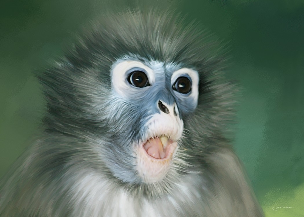 digital painting monkey