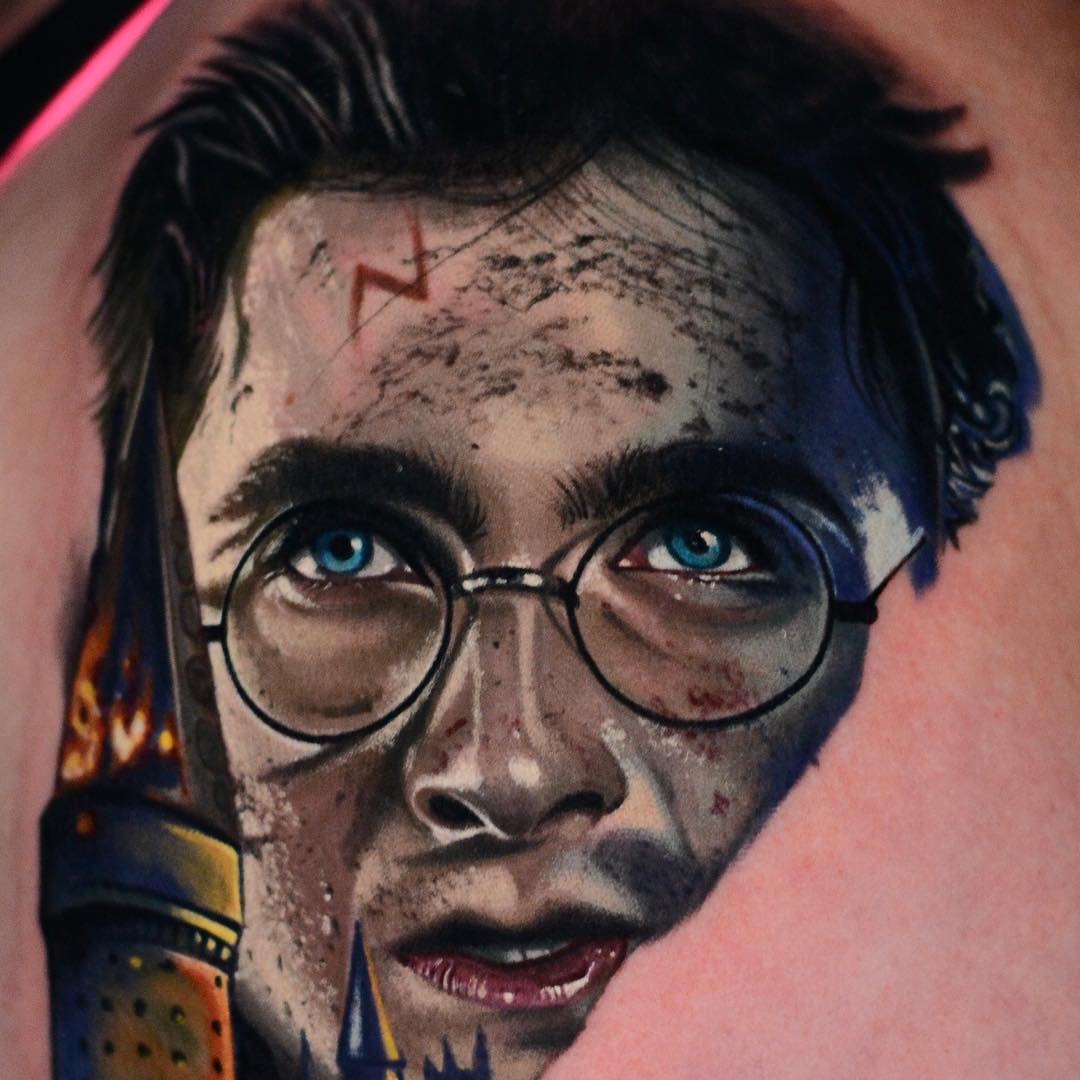 Insane Harry Potter Tattoo by artist Ben Ochoa