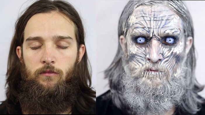 Game of Thrones White Walker Face Painting by Jodi Steel