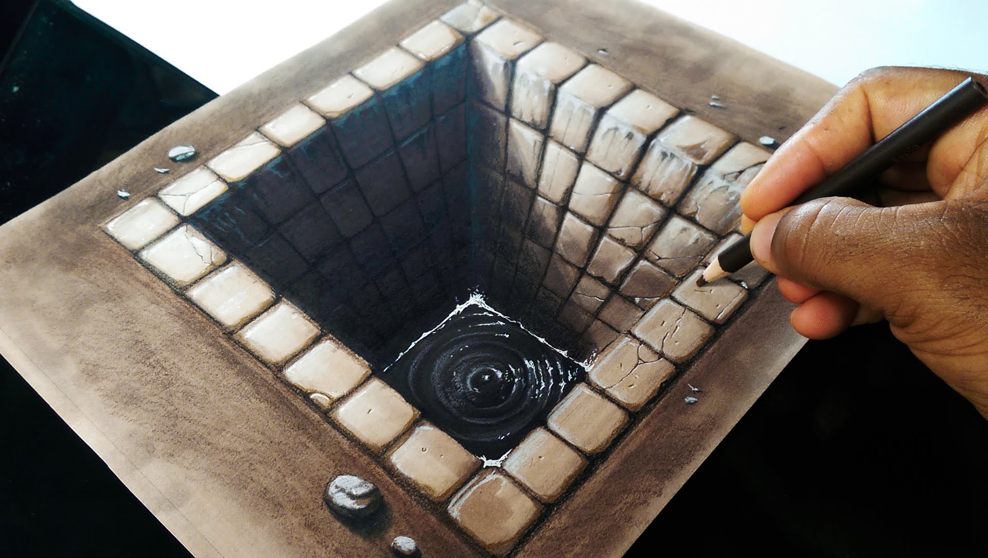 Drawing a 3D Brick Hole by MiltonCor