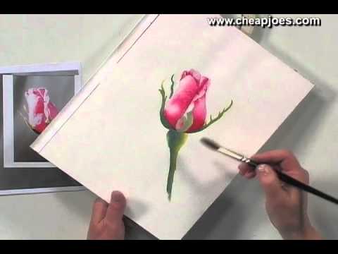 Painting a beautiful rose in water color  - Video Tutorial