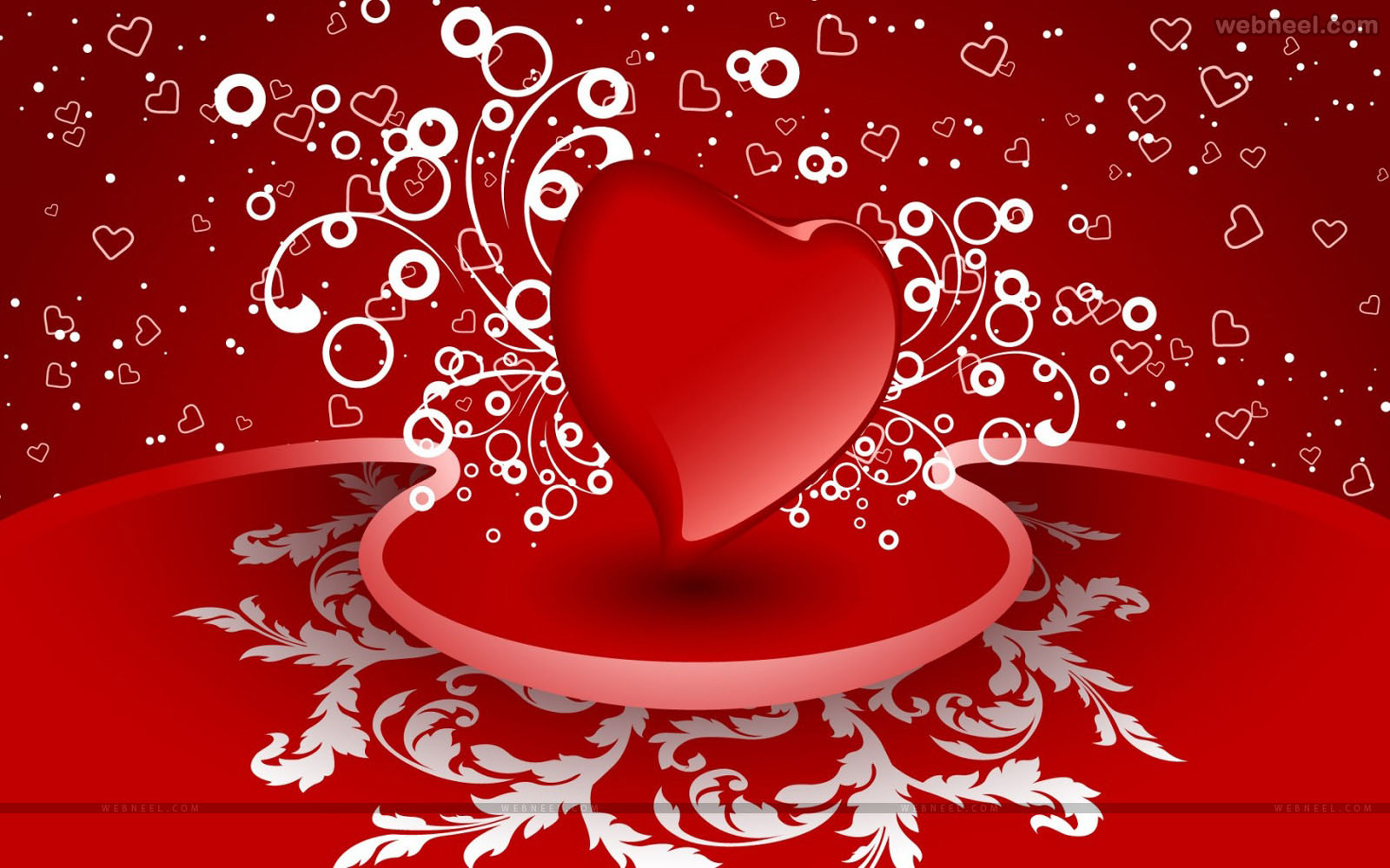 red heart romantic valentine wallpaper - HD Wallpaper