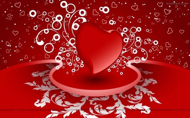 red heart romantic valentine wallpaper