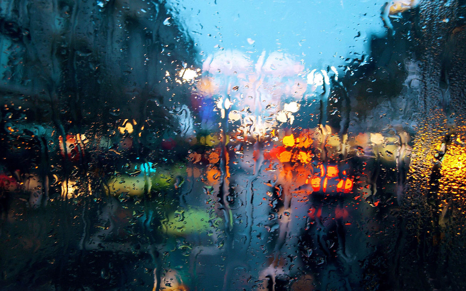 colourful rainy drops on window wallpaper - Mobile Wallpaper
