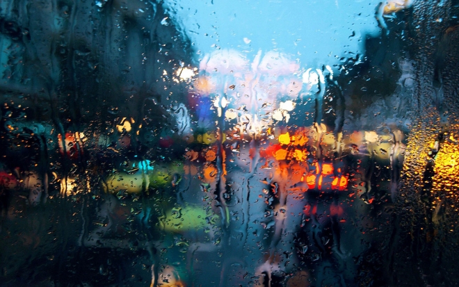 colourful rainy drops on window wallpaper
