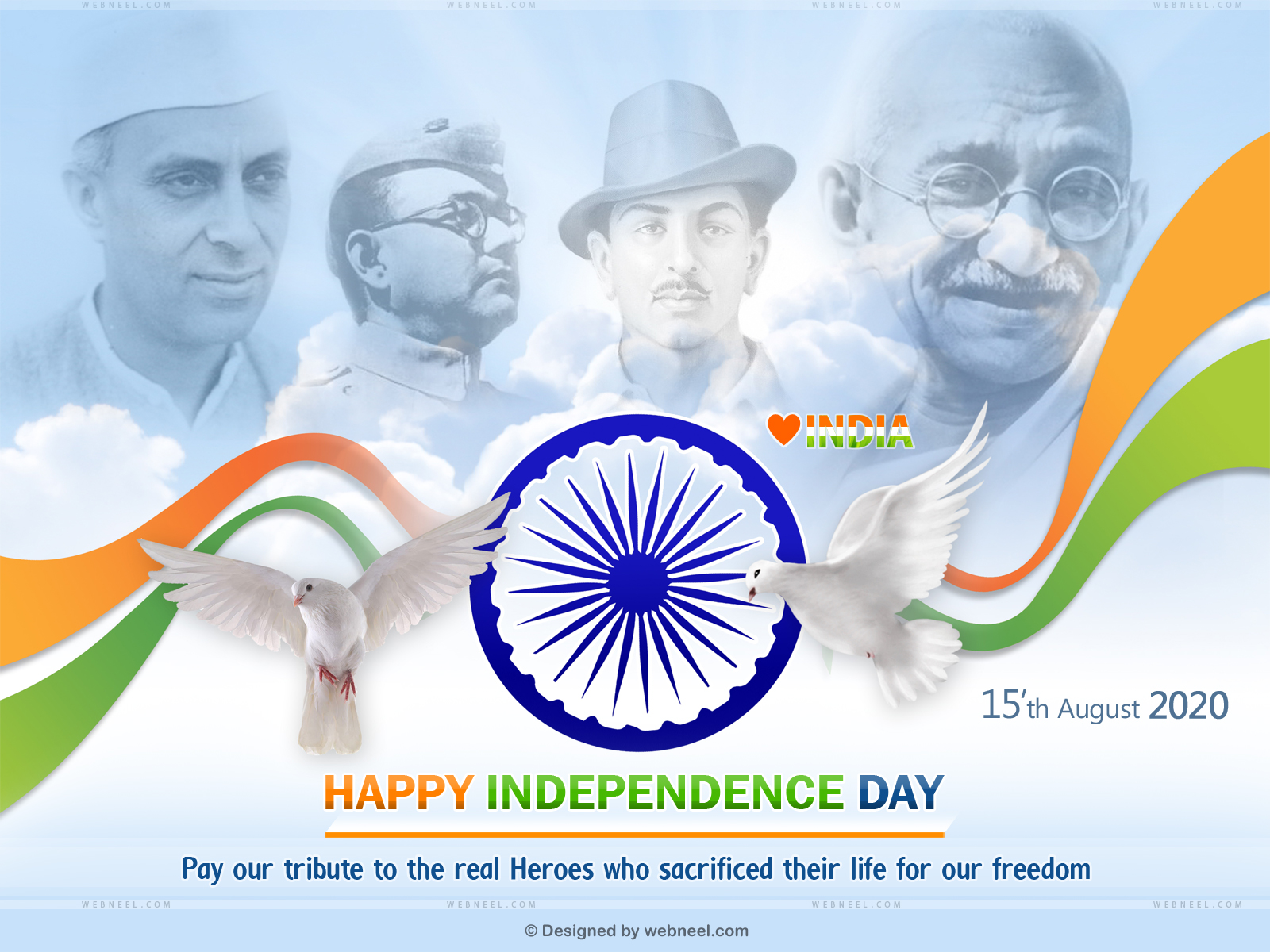 independence day greeting wallpaper 2020