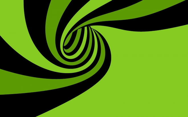 green wallpaper spiral