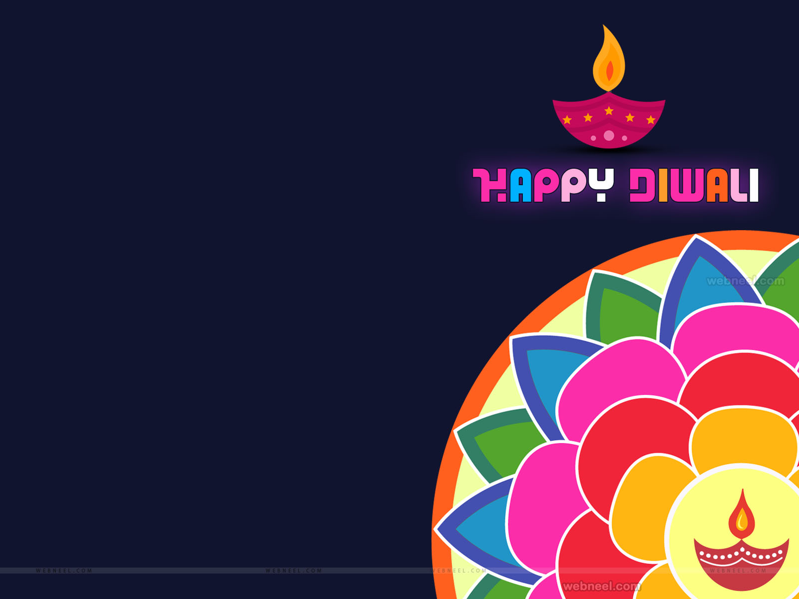 colorful diwali wallpaper design by webneel