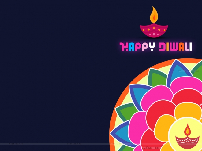 colorful diwali wallpaper design by webneel