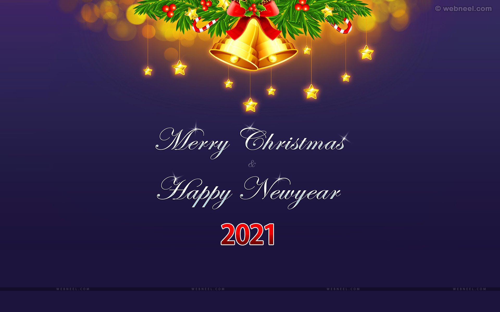 christmas and new year bell wallpaper 2021