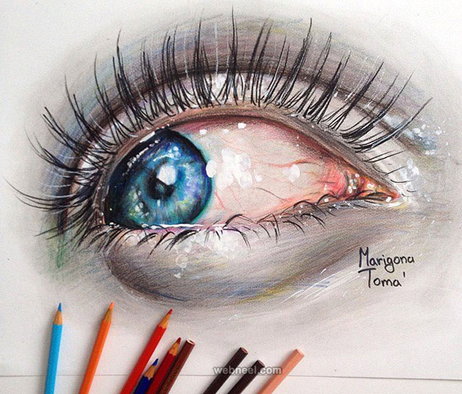 1 color pencil drawing eye by marigona toma