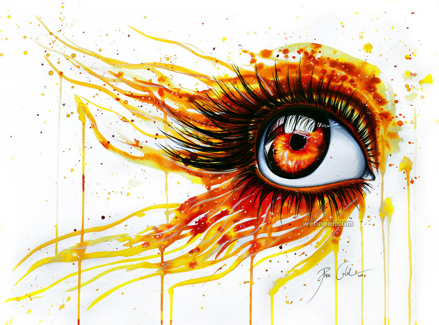 2 color pencil drawing eye by svenja jodicke
