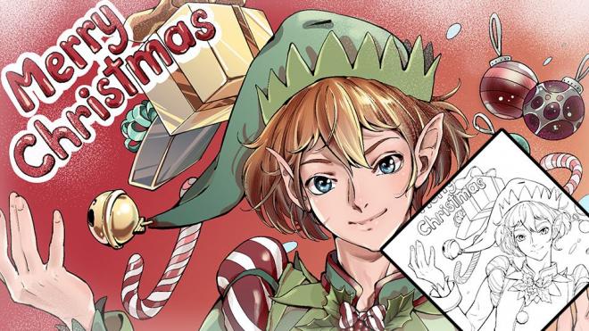merry christmas manga art