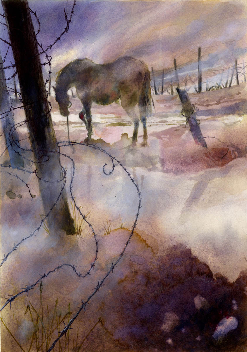 4 war horse book illustration by alan marks