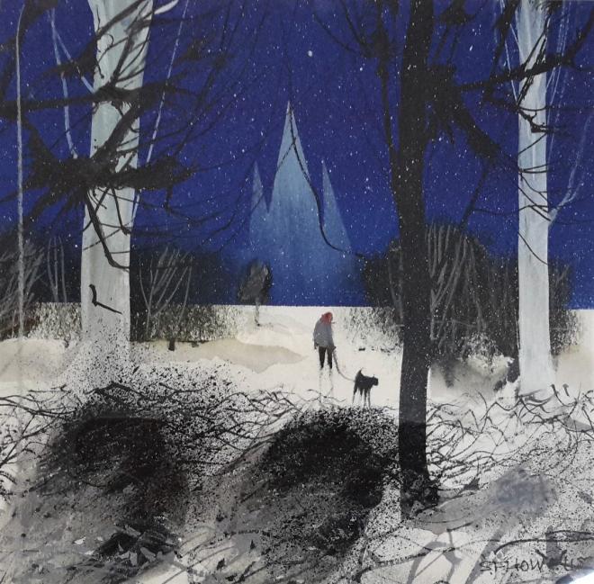 winter watercolor painting