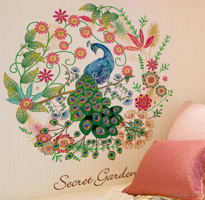 peacock wall art ideas