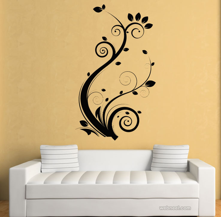16 floral wall decals