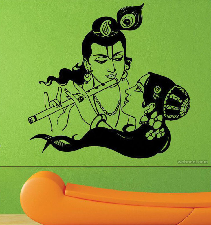 19 krishna radha wall art ideas decals
