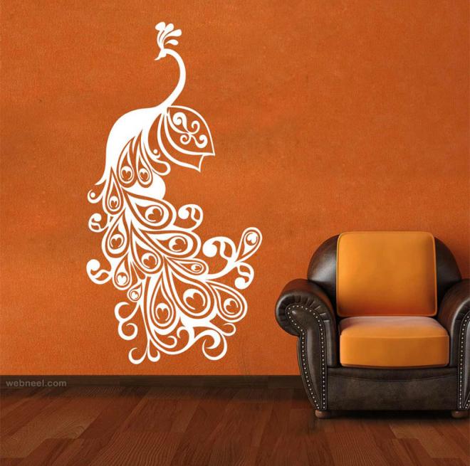 peacock wall decal art ideas