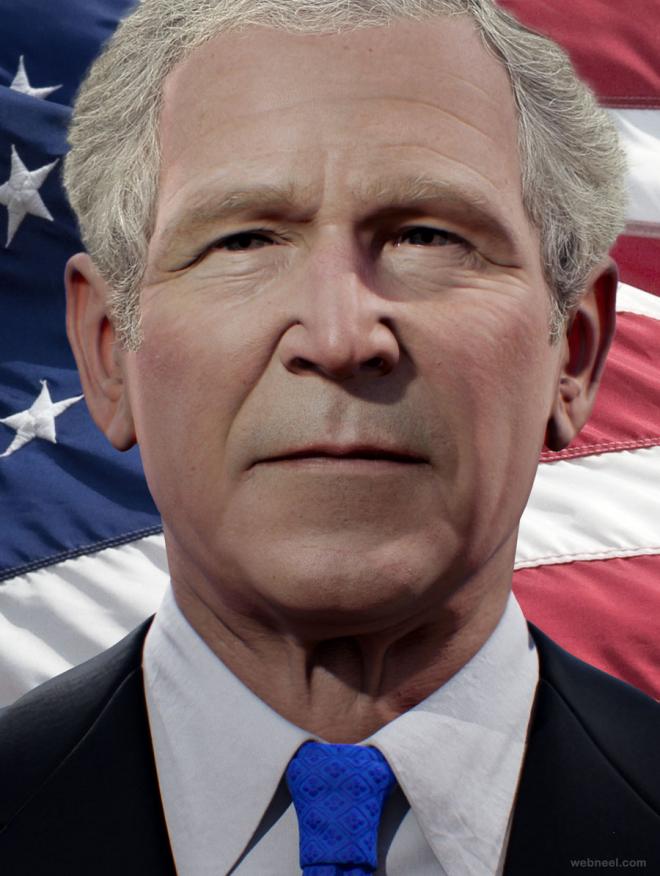 george bush 3d character design