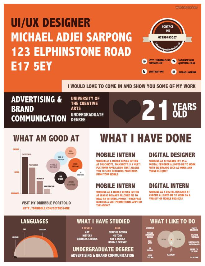beautiful resume design samples