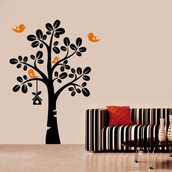 tree birds wall art decals