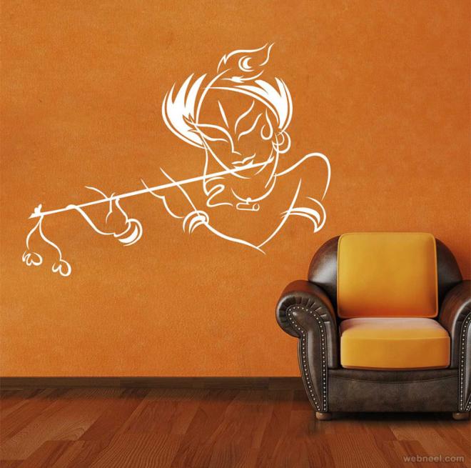 krishna wall decal art ideas