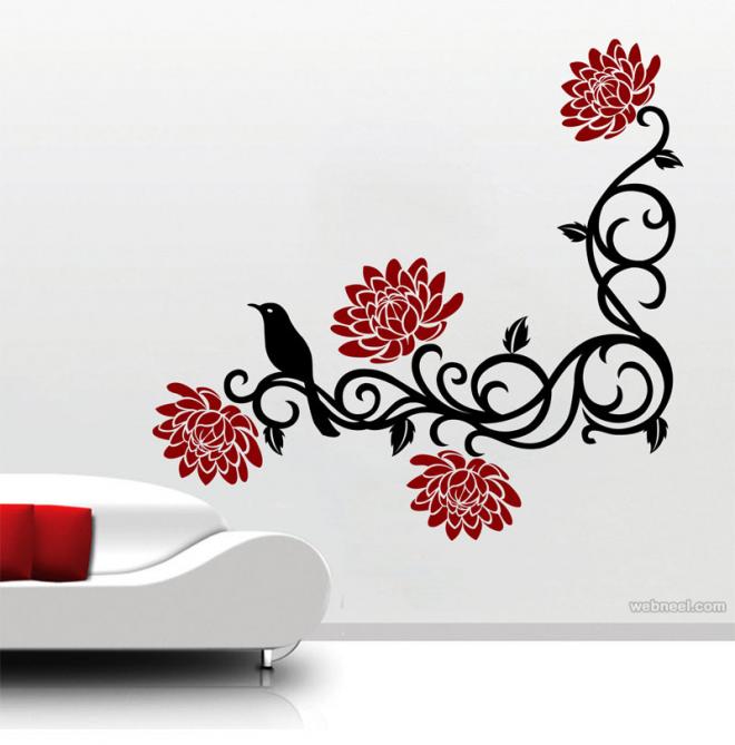 floral wall art ideas stickers