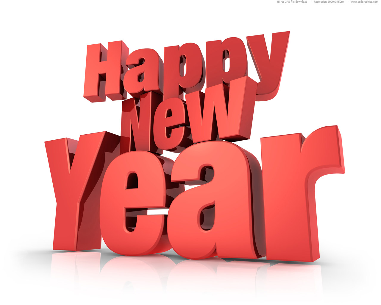 3d text happy new year
