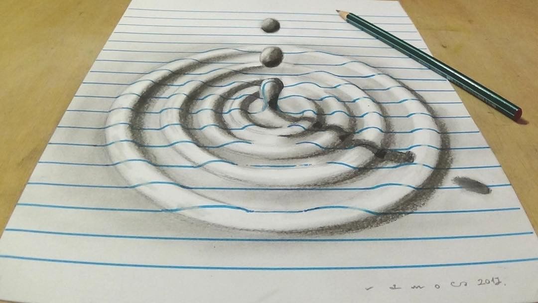 13 water droplets 3d drawing by sandor vamos