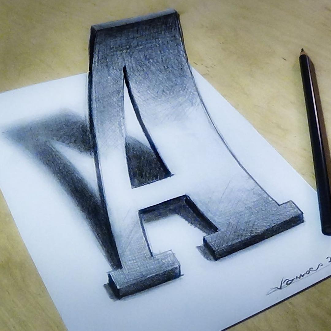 15 lettering alphabet 3d drawing by sandor vamos