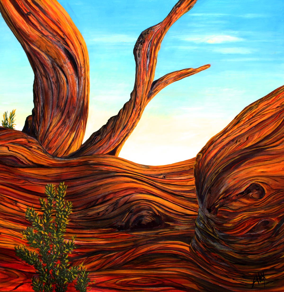 4 sleeping pine painting by alexandra kube